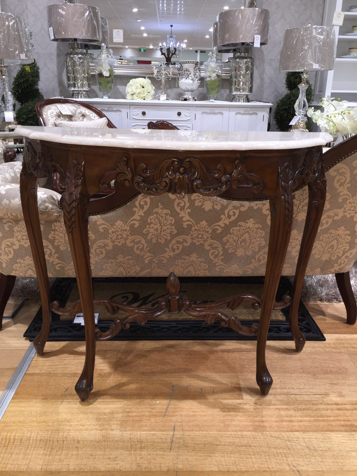 French Hall Table with Marble Top